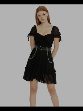 Blackmilk Puff Sleeve Mini Dress with Sweetheart Neckline M NWT